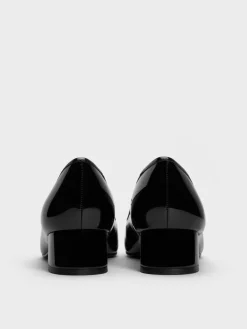 Barbara Patent Pearl-Bow Ballet Pumps