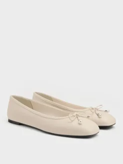 Barbara Pearl-Bow Ballet Flats