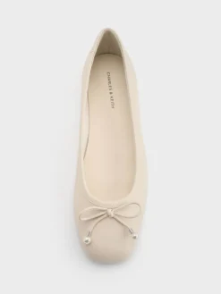 Barbara Pearl-Bow Ballet Flats