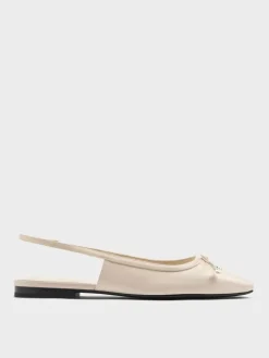 Barbara Pearl-Bow Slingback Flats