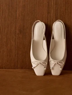 Barbara Pearl-Bow Slingback Flats