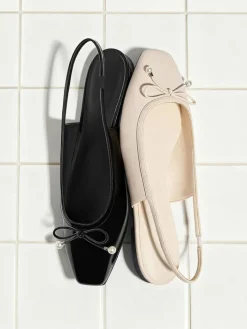 Barbara Pearl-Bow Slingback Flats