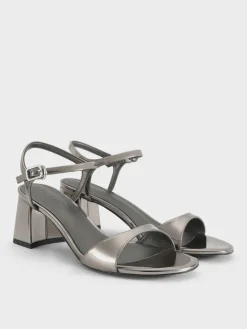 Betty Metallic Block-Heel Sandals