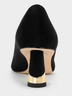 Cammie Faux Suede Metallic-Heel Pumps