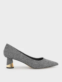 Cammie Tweed Metallic-Heel Pumps