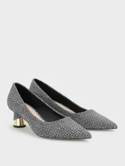 Cammie Tweed Metallic-Heel Pumps