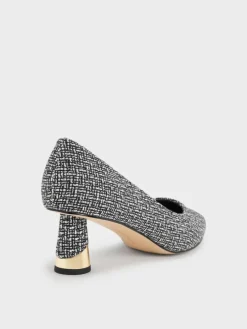 Cammie Tweed Metallic-Heel Pumps