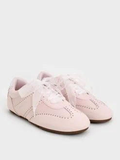 Cece Heart-Motif Sheer-Lace Sneakers