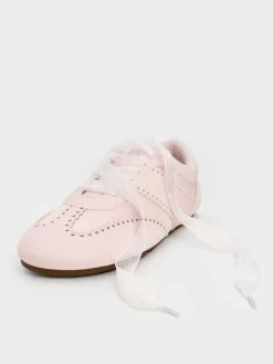 Cece Heart-Motif Sheer-Lace Sneakers