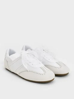 Cece Heart-Motif Sheer-Lace Sneakers