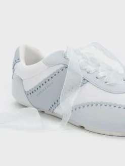 Cece Heart-Motif Sheer-Lace Sneakers