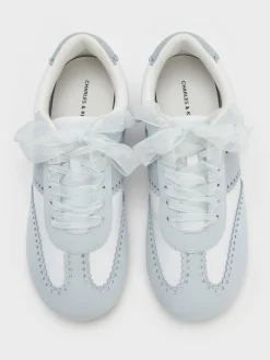 Cece Heart-Motif Sheer-Lace Sneakers