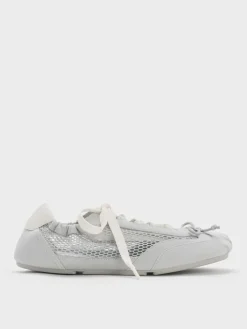 Cece Mesh Ruched Bow Ballet Sneakers