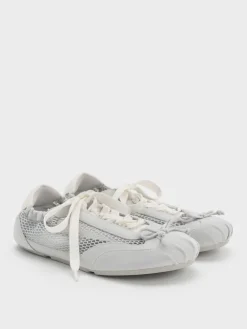 Cece Mesh Ruched Bow Ballet Sneakers