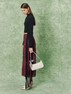 Cerese Leather Scarf-Handle Shoulder Bag