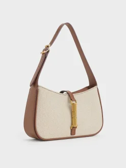 Cesia Canvas Metallic-Accent Shoulder Bag