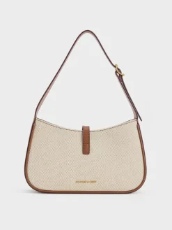 Cesia Canvas Metallic-Accent Shoulder Bag