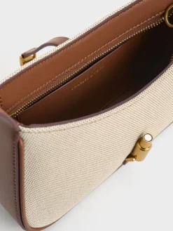 Cesia Canvas Metallic-Accent Shoulder Bag