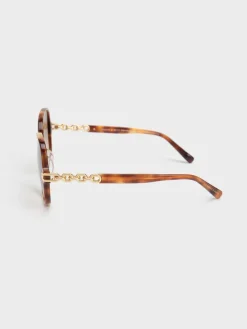 Chain-Link Oversized Butterfly Sunglasses