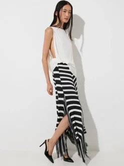 Chain-Strap Pointed-Toe Slingback Pumps
