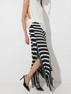 Chain-Strap Pointed-Toe Slingback Pumps