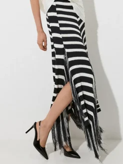 Chain-Strap Pointed-Toe Slingback Pumps