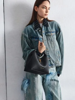 Chance Turn-Lock Bucket Bag