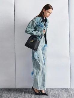 Chance Turn-Lock Bucket Bag