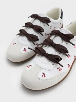 Cherry-Print Triple-Bow Sneakers