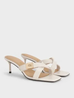Cody Leather Crossover Heeled Mules