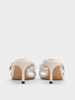 Cody Leather Crossover Heeled Mules