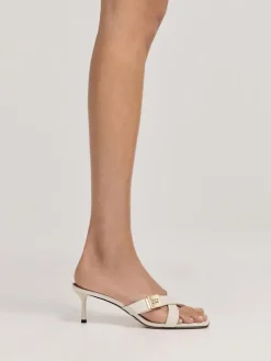 Cody Leather Crossover Heeled Mules