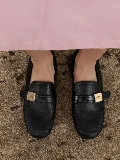 Cody Leather Ruched Loafers