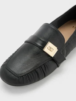 Cody Leather Ruched Loafers