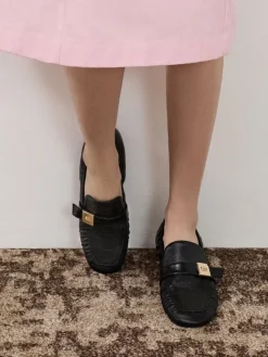 Cody Leather Ruched Loafers