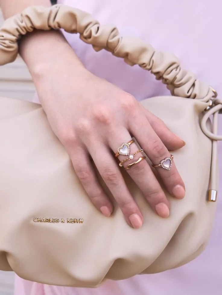 Corrine Pearl Chain-Link Double Ring