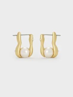 Corrine Pearl Sculptural Drop Earrings