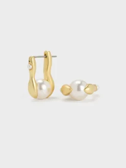 Corrine Pearl Sculptural Drop Earrings