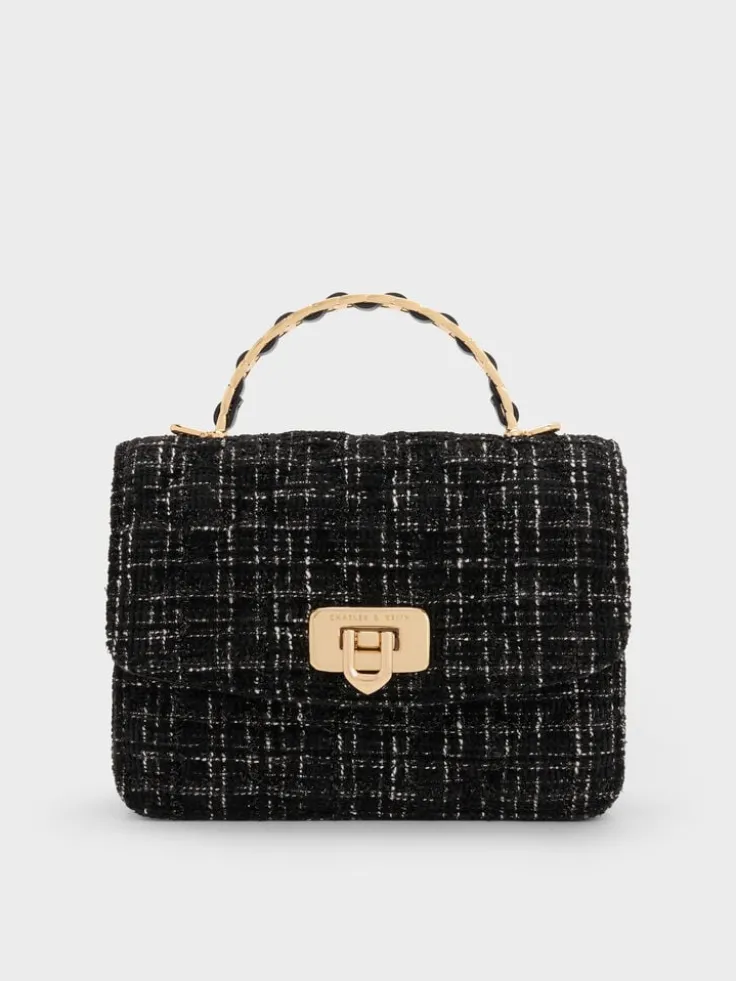 Cressida Tweed Quilted Top Handle Bag