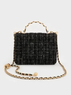 Cressida Tweed Quilted Top Handle Bag