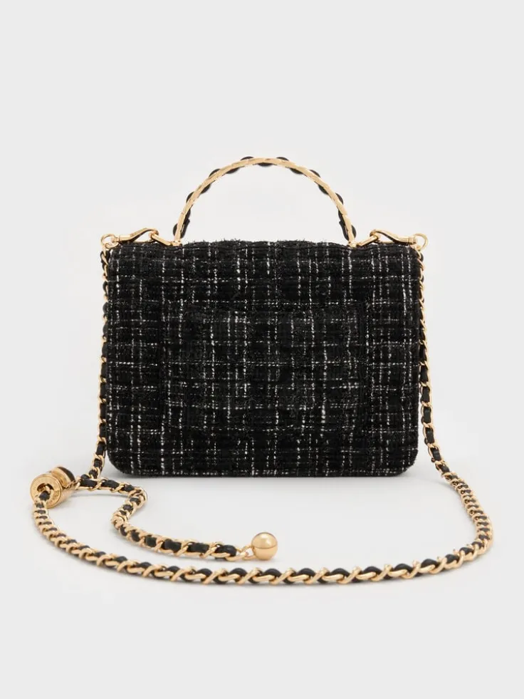Cressida Tweed Quilted Top Handle Bag