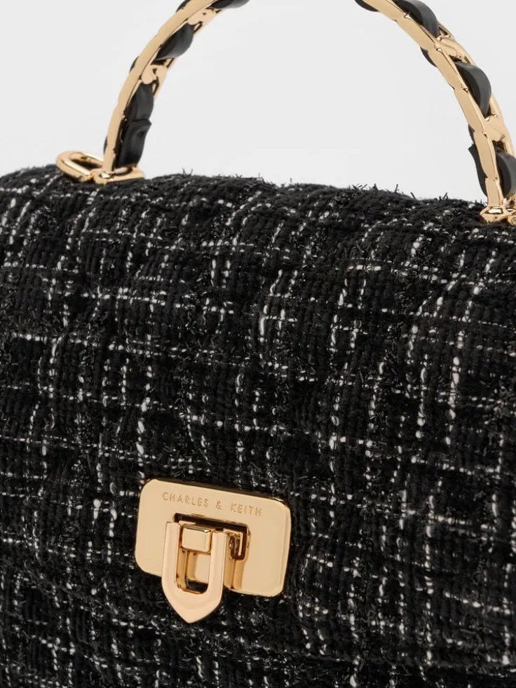 Cressida Tweed Quilted Top Handle Bag