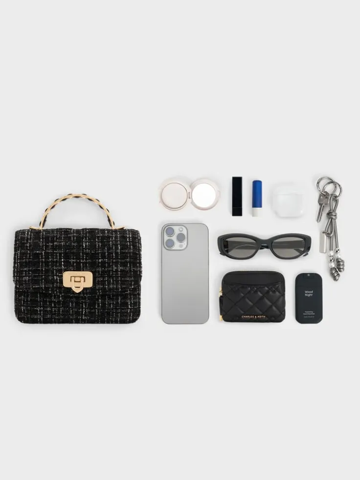 Cressida Tweed Quilted Top Handle Bag