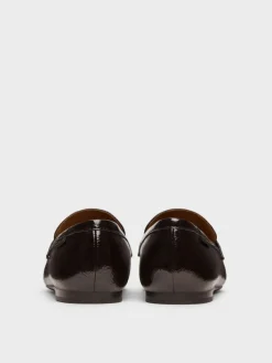 Crinkle-Effect Penny Loafers