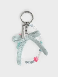 Crochet Bow Beaded Charm