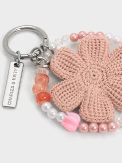 Crochet Flower Beaded Charm