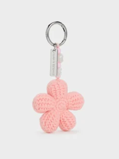 Crochet-Flower Beaded Charm