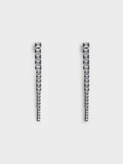 Crystal Row Drop Earrings