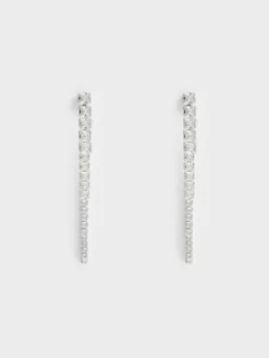 Crystal Row Drop Earrings