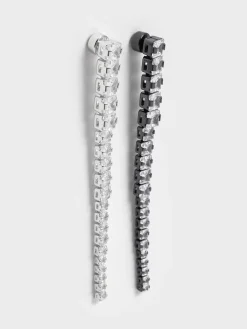 Crystal Row Drop Earrings
